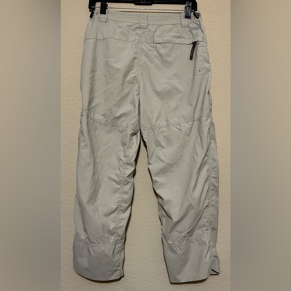 Columbia Titanium Cargo Hiking Capri Pants Womens 10 Beige Packable Camp - Picture 2 of 4